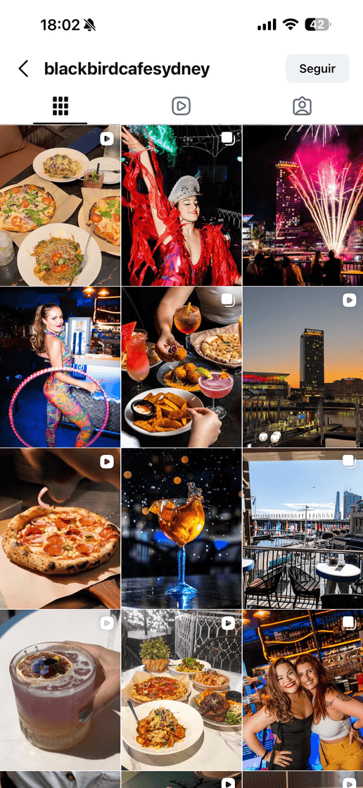 Instagram feed de Blackbird Cafe