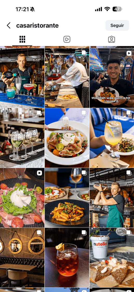 Instagram feed de Casa Ristorante
